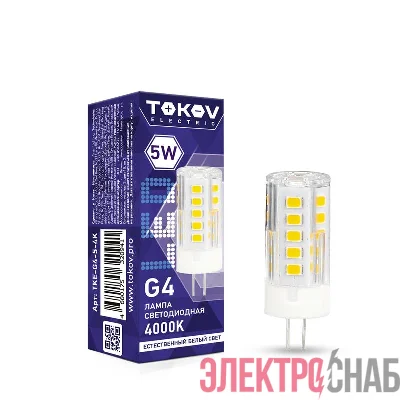 Лампа светодиодная 5Вт Capsule 4000К G4 220-240В TOKOV ELECTRIC TKE-G4-5-4K