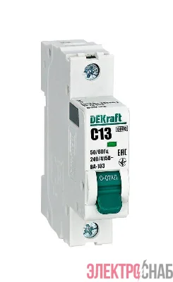 Выключатель автоматический модульный 1п C 13А 6кА ВА-103 DEKraft 12272DEK