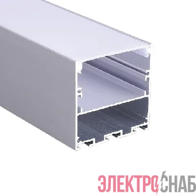 Профиль накладной PAL 5050 (комплект 2м; 2глухих заглушки; рассеиватель матов.; 4клипсы крепежных; 2подвеса по1м) JazzWay 5049901