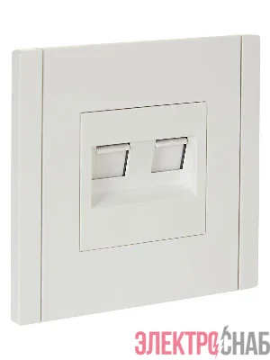 Розетка компьютерная 2-м RJ45 кат.6 FORTE&PIANO FP234 бел. IEK FP-K20-2-K01