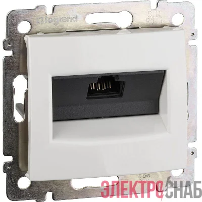 Розетка компьютерная 1-м СП Valena RJ45 кат.5E UTP на захватах механизм бел. IEK 774230