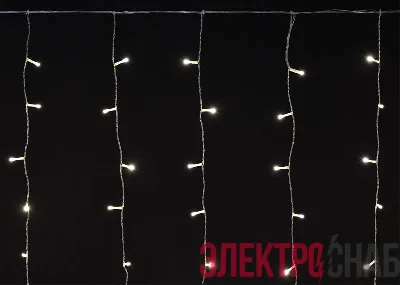 Гирлянда "Занавес" 2х2м 240LED тепл. бел. IP44 провод прозр. 230В транзит IEK LGDU201-1-240-L2-T-S-44