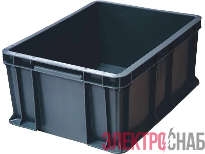 Ящик 400х300х180 сплошной, с внешней ручкой  серый 702.03.02 702.03.02