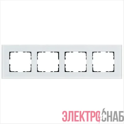 Рамка 4-м G-Glass стекло бел. White Glass Jasmart G1004GW