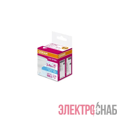 Лампа светодиодная LED STAR MR16 3.4W/840 (замена 35Вт) 3.4Вт 4000К нейтр. бел. GU5.3 300лм 110 град. 220-240В матов. пласт. OSRAM 4058075129030