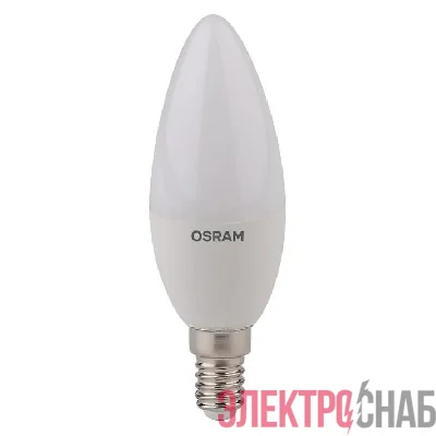 Лампа светодиодная LED STAR CLASSIC B 40 5W/827 5Вт свеча 2700К тепл. бел. E14 470лм 220-240В матов. пласт. OSRAM 4052899971608