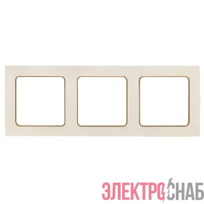 Рамка 3-м Стокгольм бел. с линией цвета шампань PROxima EKF EAM-G-302-20