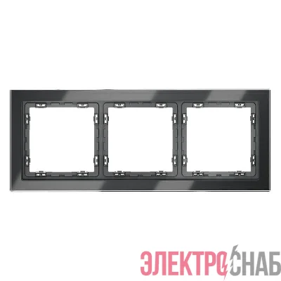 Рамка 3-м S70 стеклян. графит Voltum VLS110307
