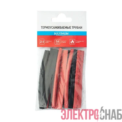 Набор трубок термоусадочных тонкостен. №6 (МАКСИМУМ) разноцвет. Rexant 29-0106