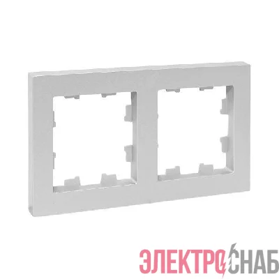 Рамка 2-м Эпика пластик алюм. EKF UP1-FPA-02