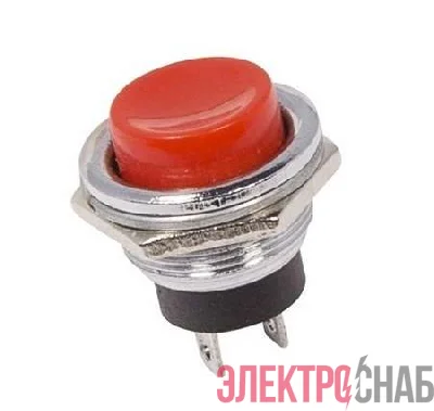 Выключатель-кнопка металл 220В 2А (2с) (ON)-OFF d16.2 красн. (RWD-306) Rexant 36-3351