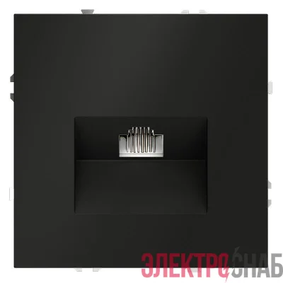 Розетка компьютерная 1-м СП S70 RJ45 кат.6 механизм черн. матов. Voltum VLS060108