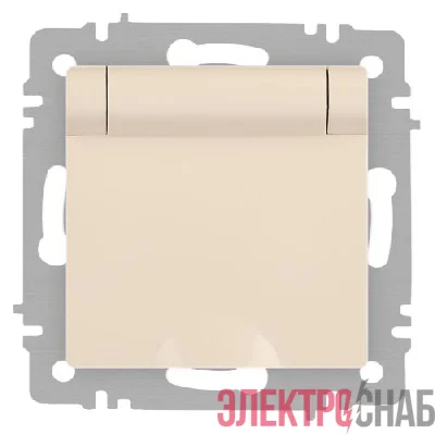 Розетка 1-м СП Accent 6-203-02 16А IP20 250В 2P+E Schuko с крышкой сл.кость Intro Б0063716