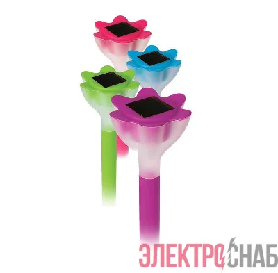 Светильник 100 "Color2 Фонарь" (садовый на солнечн. батареях 4 цвета) (уп.24шт) Космос KOC_SOL100_color2
