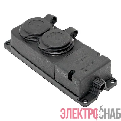 Колодка 2-м 16А IP44 2P+PE 230В с защ. крышками каучук PROxima EKF RPS-018-16-230-44-r
