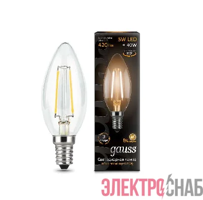 Лампа светодиодная Black Filament Свеча E14 5Вт 2700К Gauss 103801105