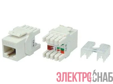Вставка Keystone Jack RJ45 (8P8C) кат.5E KJ8-8P8C-C5e-180-WH тип 180град. бел. Hyperline 426192