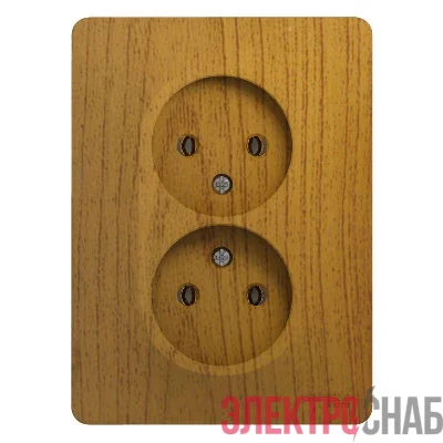 Розетка 2-м СП Glossa 16А IP20 без заземл. в сборе дерево дуб SE GSL000520