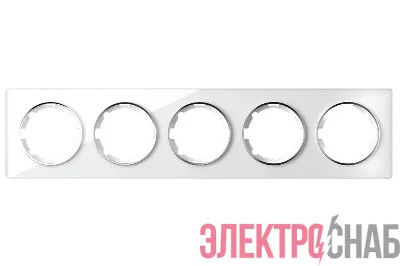 Рамка 5-м Garda горизонт. стеклянная бел. 2E52501300 OneKeyElectro 2234928