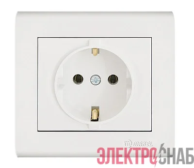Розетка Manolya с заземл. бел. Makel 41001028