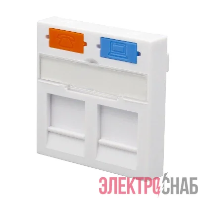 Панель лицевая 2 порта 45х45 Keystone шторки (DIY) SUPRLAN 10-0303-1