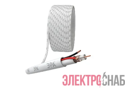 Кабель для аналогового видеонаблюдения K-0.5-PVC КВК-В-2+2х0.5кв.мм 200м бел. Эра Б0052732