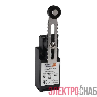 Выключатель концевой OptiLiS D4N-412G рычаг регулируемый с роликом пластик. EN 50047 XCKN2145P20 КЭАЗ 365310