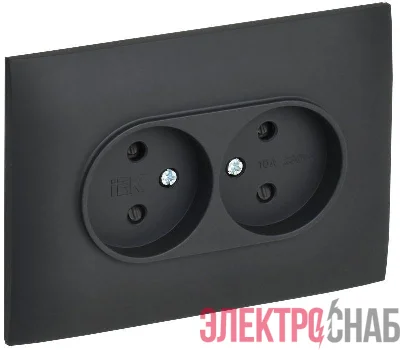 Розетка 2-м SKANDY 10А без заземл. защ. шторки в сборе SK-R09G графит IEK SK-R23-10-K53-F