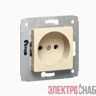 Механизм розетки 1-м СП Cariva 2К 16А 250В без заземл. IP20 сл. кость Leg 773716
