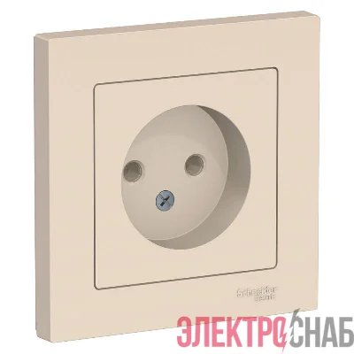Розетка 1-м СП AtlasDesign 16А IP20 без заземл. в сборе беж. SE ATN000240
