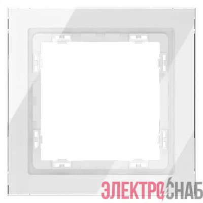 Рамка 1-м S70 стеклян. бел. Voltum VLS110101