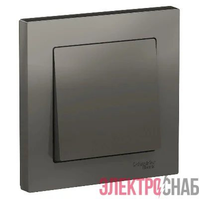 Выключатель 1-кл. СП AtlasDesign 10А IP20 (сх. 1) 10AX в сборе сталь SE ATN000912