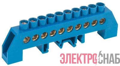 Шина нулевая в комб. DIN-изол. "Стойка" ШНИ-8х12-10-КС-С IEK YNN10-812-10DP-K07