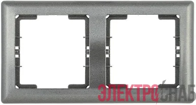 Рамка 2-м BOLERO РГ-2-БА горизонт. антрацит IEK EMB20-K95
