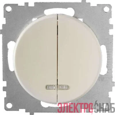 Механизм выключателя 2-кл. СП Florence 10А IP20 с подсветкой беж. 1E31801301 OneKeyElectro 2172802