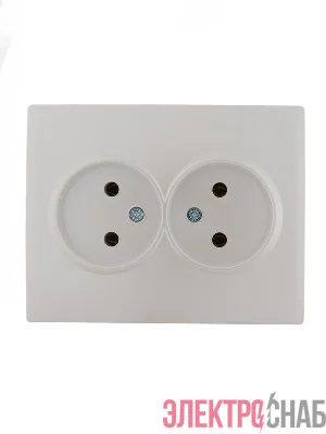 Розетка 2-м СП Karina 16А IP20 без заземл. термопласт жемчуж./бел. перламутр. LEZARD 707-3000-128B