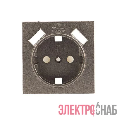 Панель лицевая Валенсия для розетки 1-м 16А защ. шторки с заземл. графит с 2 USB 2.1А PROxima EKF ESR16-L-028-60-2USB
