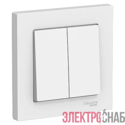 Выключатель 2-кл. СП AtlasDesign 10А IP20 (сх. 5) 10AX в сборе бел. SE ATN000152