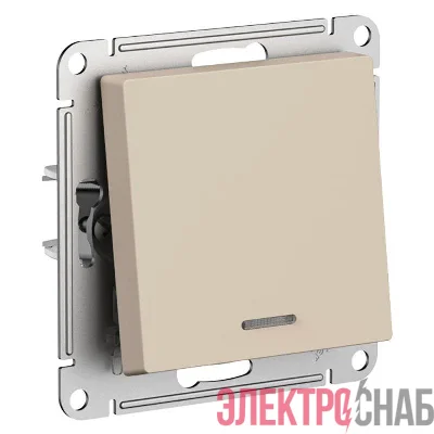 Выключатель 1-кл. AtlasDesign с подсветкой (сх.1а) 10AX мех. песочн. SE ATN001213