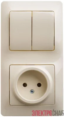 Блок комбинированный Glossa (розетка + 2-кл. выкл.) беж. SE GSL000272
