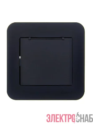 Розетка 1-м СП ASTI 16А IP20 с заземл. с крышкой термопласт в сборе черн. бархат. LEZARD 7081-4242-123В