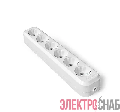Колодка удлинителя 6-м с заземл. АБС-пластик еврослот UNIVersal E306