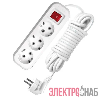Удлинитель 3х7м с заземл. 10А IP20 S-303 ПВС 3х1 с выкл. UNIVersal 9631988