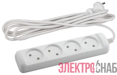 Удлинитель UX(6)-4-3m 4х3м без зазeмл. ПВС 2х0.75 ЭРА Б0028352
