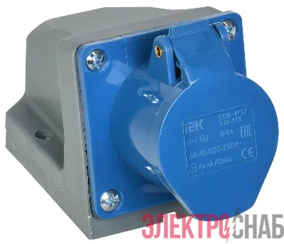 Розетка ОП 16А 220В 2P+PЕ ССИ-113 IP44 IEK PSR11-016-3