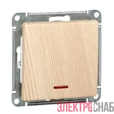 Выключатель 1-кл. СП W59 10А IP20 10AX с подсветкой механизм сосна SE VS110-153-7-86
