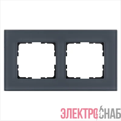 Рамка 2-м G-Glass стекло маренго Jasmart G1002GC