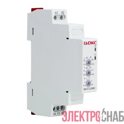 Реле контроля напряжения однофазное тип DRV конфигурация контакта 1CO 220В AC DKC DRV-C-1-220AC