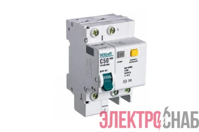 Выключатель автоматический дифференциального тока 2п (1P+N) C 50А 30мА тип AC ДИФ-101 со встроен. защит. от сверхтоков DEKraft 15162DEK