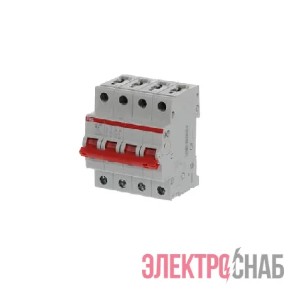 SD204/16 Рубильник 4-полюсный рычаг красный 2CDD284101R0016